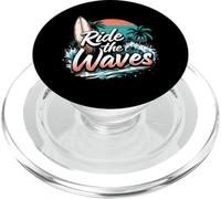 Ride The Waves Retro Surf Theme PopSockets PopGrip for MagSafe