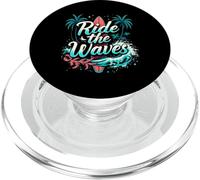 Ride The Waves Retro Surf Theme PopSockets PopGrip for MagSafe