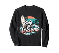 Ride The Waves Retro Surf Theme Sweatshirt
