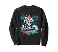 Ride The Waves Retro Surf Theme Sweatshirt