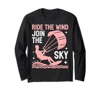 Ride the Wind Join the Sky Kite Surfing Long Sleeve T-Shirt