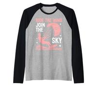 Ride the Wind Join the Sky Kite Surfing Raglan Baseball Tee