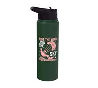 Ride the Wind Join the Sky Kite Surfing Stainless Steel Insulated Water Bottle
