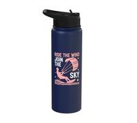 Ride the Wind Join the Sky Kite Surfing Stainless Steel Insulated Water Bottle