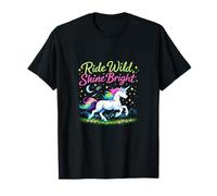 Ride Wild Shine Bright Unicorn Wrangler Graphic T-Shirt