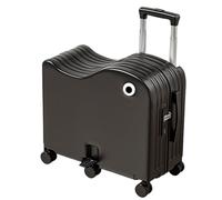 Rideable Hard Shell Suitcase with Fold-Out Footrest, Six-Wheel Base, Pull Handle, Family Airport Travel Use Daily Ride on Luggage Rolling Travel Suitcase Hard Shell Six Wheel Footrest Pull Handle Side