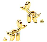 Rideco Pooping Balloon Dog Sculpture, Small Animal Statue Home Decor, Modern Decorative, Art Sculpture Modern Desktop Ornament for Office Bedroom Living Room Decor (Shiny Gold, Small)
