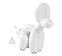 Rideco Pooping Balloon Dog Sculpture, Small Animal Statue Home Decor, Modern Decorative, Art Sculpture Modern Desktop Ornament for Office Bedroom Living Room Decor (White, Small)