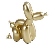 Rideco Pooping Balloon Dog Sculpture, Small Animal Statue Home Decor, Modern Decorative, Art Sculpture Modern Desktop Ornament for Office Bedroom Living Room Decor (Gold, Small)