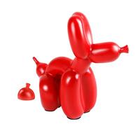 Rideco Pooping Balloon Dog Sculpture, Small Animal Statue Home Decor, Modern Decorative, Art Sculpture Modern Desktop Ornament for Office Bedroom Living Room Decor (Red, Small)