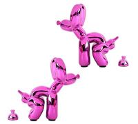 Rideco Pooping Balloon Dog Sculpture, Small Animal Statue Home Decor, Modern Decorative, Art Sculpture Modern Desktop Ornament for Office Bedroom Living Room Decor (Shiny Pink, Small)