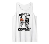 Ride'em cowboy Vintage Horseback Western Rodeo Country Lover Tank Top