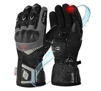 RIDEIRON Men's Winter Motorcycle Gloves, Warm & Waterproof, Touch Screen, Reinforced Zone, 3M Insulation for Cold Temperatures, M (Black, XS)