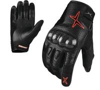 RideMaxx Premium Leather Motorbike Motorcycle Gloves Touch Screen Gloves with Knuckle Protection Racing gloves Riding Gloves (Racing Green, S)
