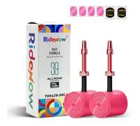 RideNow 36 g TPU Inner Tube Road Bike Compatible with 700 x 18/23/25/28/30/32C, 2 Pack 700C Ultralight Bicycle Inner Tube with 45/65/85 mm Presta Valve Made of Metal