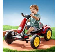 RIDEONMOP Electric Go Kart for Kids 3+ Boys & Girls, 12V Foldable Go Cart with Reversing Model, Pedal Go-Karts with Adjustable Seat & Music/Lights, 15 MPH Speed Drift Go Cart for Indoor Outdoor,Red