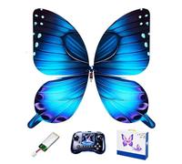 RIDEONMOP Flying RC Butterfly Drone with Lights,Bionic Flapping Wing Flying Toy with Sensor Assisted Control,Carbon Fiber RC Flying Bird Toy for Adult Hobby Use & Parties, Weddings,Holiday,Blue C
