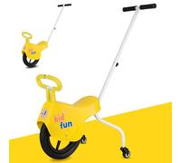 RIDEONMOP Hand Push Unicycle for Kids, 3in1 Light Parent-Child Unicycles Balance Bikes with Handrails/Auxiliary Wheels,Kids Balance Bicycles,Yellow
