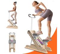 RIDEONMOP Steppers for Exercise at Home, Folding Stair Stepper Master for Full-Body Workout, Cardio Stair Vertical Climber Workout Machine with Adjustable Handlebar Pedals and Slope & Resistance