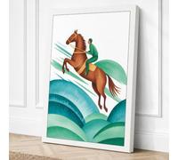 Rider Across Waves Modern Canvas Wall Art Print 30x20 Inch (76 x 51 cm)