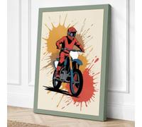 Rider Against The Sun Comic Canvas Wall Art Print 36x24 Inch