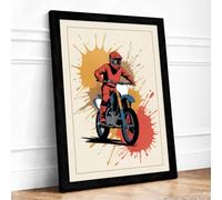 Rider Against The Sun Comic Framed Wall Art Print A3 (42×29.7cm) Black,