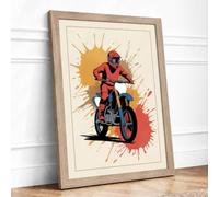 Rider Against The Sun Comic Framed Wall Art Print A3 (42×29.7cm) Oak,