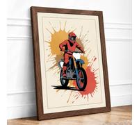 Rider Against The Sun Comic Framed Wall Art Print A3 (42×29.7cm) Walnut,