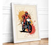 Rider Against The Sun Comic Framed Wall Art Print A3 (42×29.7cm) White,