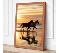 Rider at Dawn Coastal Canvas Wall Art Print 36x24 Inch (91 x 61 cm)