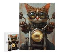 Rider Cat Biker Style -6 Puzzle 1000 Teile Schwer Puzzle Spielzeug Lernspiel Impossible Herausforderungsspielzeug Für Erwachsene Kinder 500 PCS