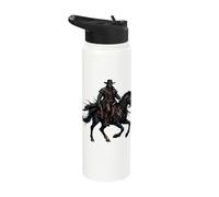 Rider Cowboy Dark Western Undead Horseman Stainless Steel Insulated Water Bottle