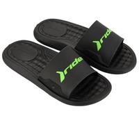 Rider Men's Step Slide Ad Flip Flops, Black Green, 10.5/11.5 UK