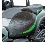Rider Passenger Seat for Vulcan S 650 2015-2026 (Green - 1 Set) | Comfy, Upgrade for Long Rides, Great Looking, Front Driver Saddle Rear Pillion Cushion
