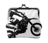 Rider Racing Car Full Double-Sided Printed Pattern Women's and Girls' Fashionable Leather Kiss Lock Coin Purse Card Bag