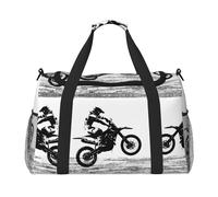Rider Racing Car Full Print Travel Duffle Bag with Adjustable Shoulder Strap,Large Capacity Twill Polyester Crossbody Bag for Gym,Weekend Trips Outdoor Activities