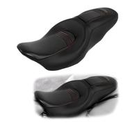 Rider Seat Motorcycle Driver Passenger Seat Front/Rear Seat For Harley CVO Street Glide FLHXSE 2010-2012 2015-2021(Black- Silver)