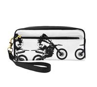 Rider Silhouette Women Cosmetic Bag Travel with Two Pockets for Daily Beauty Essentials Accessories Organizer