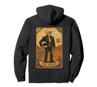 Rider Tarot Card - Vintage Skeleton Biker Pullover Hoodie
