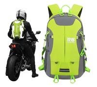 riderbag Reflective Motorcycle Backpack. Lightweight 35L sport Backpack for motorcycle, bike riders, Commuter essential, Green, Daypack Backpacks