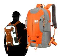 riderbag Reflective Motorcycle Backpack, Lightweight Laptop Backpack for Motorcyclists. Travel Backpack. Bicycle Safety in the Dark. With Optional Back Protector, orange, 35L, Reflective backpack