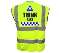 RIDERCAM THINK BIKE Hi Viz Vis Vest Cycle Bike Reflective Waistcoat Jacket Safety Road Safety Visibility 5XL