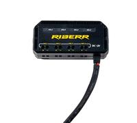 RIDERR Fuse Hub - 12V fuse box with 4 x 5A connections. Connect your phone, navigation, heated grips, chargers, electrical devices to your motorcycle with the 4 way junction box