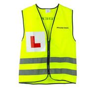 RIDERR High Visibility Motorcycle L Plate Vest, Fluorescent, Reflective Material, CE Approved, M/L & XL/2XL Sizes - Learner Riders (UK, Alpha, XL, XXL, Regular, Regular)