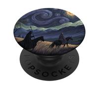 Riders Beneath a Swirling Night Sky PopSockets Adhesive PopGrip