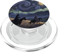 Riders Beneath a Swirling Night Sky PopSockets PopGrip for MagSafe