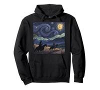 Riders Beneath a Swirling Night Sky Pullover Hoodie