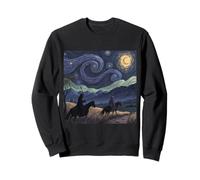 Riders Beneath a Swirling Night Sky Sweatshirt