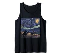 Riders Beneath a Swirling Night Sky Tank Top