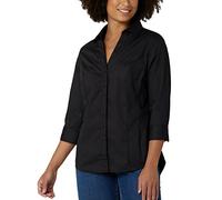 Riders by Lee Indigo Womens Easy Care ¾ Sleeve Woven Shirt,Black Soot,Medium